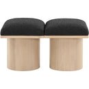  Color_Black/ Natural Finish -- Meridian Pavilion Boucle Fabric Upholstered 2 pc Modular Bench IMAGE 3