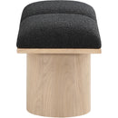  Color_Black/ Natural Finish -- Meridian Pavilion Boucle Fabric Upholstered 2 pc Modular Bench IMAGE 4