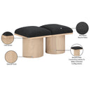  Color_Black/ Natural Finish -- Meridian Pavilion Boucle Fabric Upholstered 2 pc Modular Bench IMAGE 7