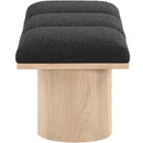  Color_Black/ Natural Finish -- Meridian Pavilion Boucle Fabric Upholstered 3 pc Modular Bench IMAGE 4