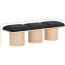  Color_Black/ Natural Finish -- Meridian Pavilion Boucle Fabric Upholstered 3 pc Modular Bench IMAGE 7