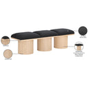  Color_Black/ Natural Finish -- Meridian Pavilion Boucle Fabric Upholstered 3 pc Modular Bench IMAGE 8