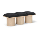  Color_Black/ Natural Finish -- Meridian Pavilion Boucle Fabric Upholstered 3 pc Modular Bench IMAGE 1