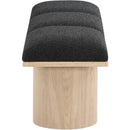  Color_Black/ Natural Finish -- Meridian Pavilion Boucle Fabric Upholstered 3 pc Modular Bench IMAGE 4