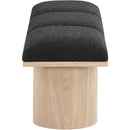 Meridian Pavilion Black Boucle Fabric Bench IMAGE 4