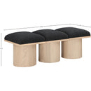  Color_Black/ Natural Finish -- Meridian Pavilion Boucle Fabric Upholstered 3 pc Modular Bench IMAGE 6