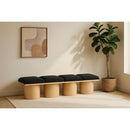 Meridian Pavilion Black Boucle Fabric Bench IMAGE 2