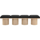  Color_Black/ Natural Finish -- Meridian Pavilion Boucle Fabric Upholstered 4 pc Modular Bench IMAGE 3