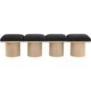 Meridian Pavilion Black Boucle Fabric Bench IMAGE 3