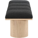  Color_Black/ Natural Finish -- Meridian Pavilion Boucle Fabric Upholstered 4 pc Modular Bench IMAGE 4