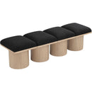  Color_Black/ Natural Finish -- Meridian Pavilion Boucle Fabric Upholstered 4 pc Modular Bench IMAGE 5