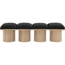  Color_Black/ Natural Finish -- Meridian Pavilion Boucle Fabric Upholstered 4 pc Modular Bench IMAGE 3