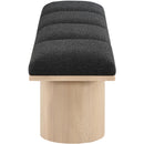  Color_Black/ Natural Finish -- Meridian Pavilion Boucle Fabric Upholstered 4 pc Modular Bench IMAGE 4
