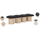  Color_Black/ Natural Finish -- Meridian Pavilion Boucle Fabric Upholstered 4 pc Modular Bench IMAGE 7