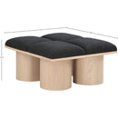  Color_Black/ Natural Finish -- Meridian Pavilion Boucle Fabric Upholstered 4 pc Modular Bench IMAGE 7