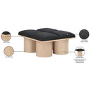  Color_Black/ Natural Finish -- Meridian Pavilion Boucle Fabric Upholstered 4 pc Modular Bench IMAGE 8