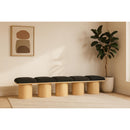 Meridian Pavilion Black Boucle Fabric Bench IMAGE 2