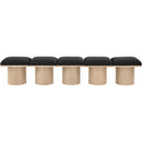  Color_Black/ Natural Finish -- Meridian Pavilion Boucle Fabric Upholstered 5 pc Modular Bench IMAGE 3