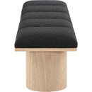  Color_Black/ Natural Finish -- Meridian Pavilion Boucle Fabric Upholstered 5 pc Modular Bench IMAGE 4