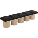  Color_Black/ Natural Finish -- Meridian Pavilion Boucle Fabric Upholstered 5 pc Modular Bench IMAGE 5