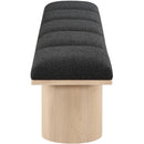 Color_Black/ Natural Finish -- Meridian Pavilion Boucle Fabric Upholstered 5 pc Modular Bench IMAGE 4