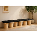 Meridian Pavilion Black Boucle Fabric Bench IMAGE 2