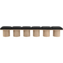  Color_Black/ Natural Finish -- Meridian Pavilion Boucle Fabric Upholstered 6 pc Modular Bench IMAGE 3