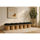 Meridian Pavilion Black Boucle Fabric Bench IMAGE 2