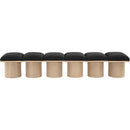  Color_Black/ Natural Finish -- Meridian Pavilion Boucle Fabric Upholstered 6 pc Modular Bench IMAGE 3