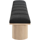  Color_Black/ Natural Finish -- Meridian Pavilion Boucle Fabric Upholstered 6 pc Modular Bench IMAGE 4