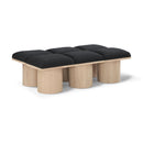  Color_Black/ Natural Finish -- Meridian Pavilion Boucle Fabric Upholstered 6 pc Modular Bench IMAGE 1