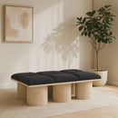 Meridian Pavilion Black Boucle Fabric Bench IMAGE 2