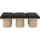  Color_Black/ Natural Finish -- Meridian Pavilion Boucle Fabric Upholstered 6 pc Modular Bench IMAGE 3
