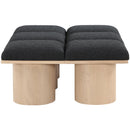  Color_Black/ Natural Finish -- Meridian Pavilion Boucle Fabric Upholstered 6 pc Modular Bench IMAGE 4