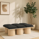 Meridian Pavilion Black Boucle Fabric Bench IMAGE 2