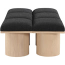 Meridian Pavilion Black Boucle Fabric Bench IMAGE 4