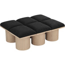  Color_Black/ Natural Finish -- Meridian Pavilion Boucle Fabric Upholstered 6 pc Modular Bench IMAGE 5