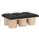  Color_Black/ Natural Finish -- Meridian Pavilion Boucle Fabric Upholstered 6 pc Modular Bench IMAGE 7
