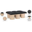  Color_Black/ Natural Finish -- Meridian Pavilion Boucle Fabric Upholstered 6 pc Modular Bench IMAGE 8