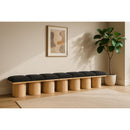 Meridian Pavilion Black Boucle Fabric Bench IMAGE 2