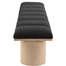  Color_Black/ Natural Finish -- Meridian Pavilion Boucle Fabric Upholstered 7 pc Modular Bench IMAGE 4