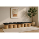  Color_Black/ Natural Finish -- Meridian Pavilion Boucle Fabric Upholstered 7 pc Modular Bench IMAGE 2