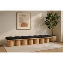 Meridian Pavilion Black Boucle Fabric Bench IMAGE 2