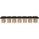  Color_Black/ Natural Finish -- Meridian Pavilion Boucle Fabric Upholstered 7 pc Modular Bench IMAGE 3