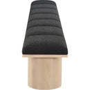  Color_Black/ Natural Finish -- Meridian Pavilion Boucle Fabric Upholstered 7 pc Modular Bench IMAGE 4