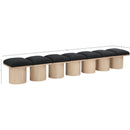  Color_Black/ Natural Finish -- Meridian Pavilion Boucle Fabric Upholstered 7 pc Modular Bench IMAGE 6