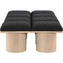  Color_Black/ Natural Finish -- Meridian Pavilion Boucle Fabric Upholstered 8 pc Modular Bench IMAGE 4