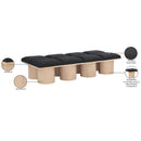  Color_Black/ Natural Finish -- Meridian Pavilion Boucle Fabric Upholstered 8 pc Modular Bench IMAGE 7