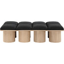  Color_Black/ Natural Finish -- Meridian Pavilion Boucle Fabric Upholstered 8 pc Modular Bench IMAGE 3