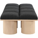 Meridian Pavilion Black Boucle Fabric Bench IMAGE 4
